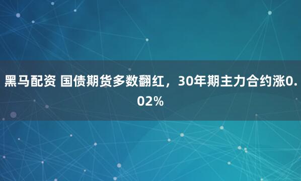 黑马配资 国债期货多数翻红，30年期主力合约涨0.02%
